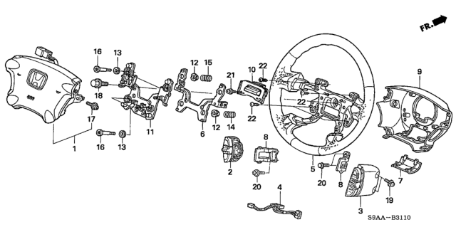 2006 Honda CR-V Switch Assembly, Audio Remote (Graphite Black) Diagram for 35880-S9A-A01ZA