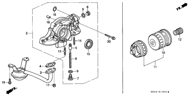 1995 Honda Civic Oil Pump - Oil Strainer Diagram