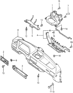 1979 Honda Accord 3 Door STD KH HMT Instrument Panel Diagram