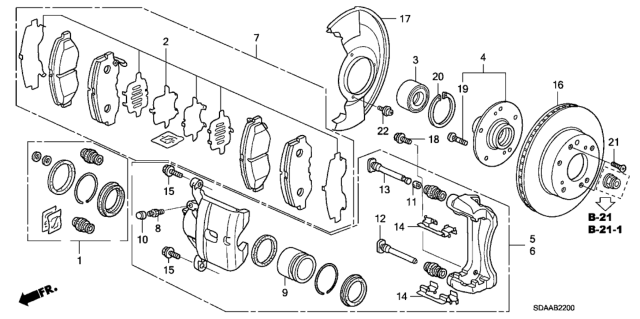 2007 Honda Accord Front Brake Diagram