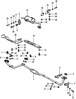 1975 Honda Civic Exhaust Pipe - Muffler Diagram