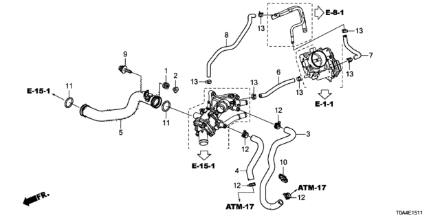 2015 Honda CR-V Water Hose Diagram