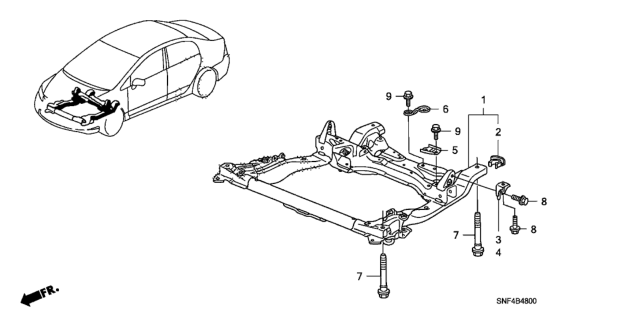 2006 Honda Civic Front Sub Frame Diagram