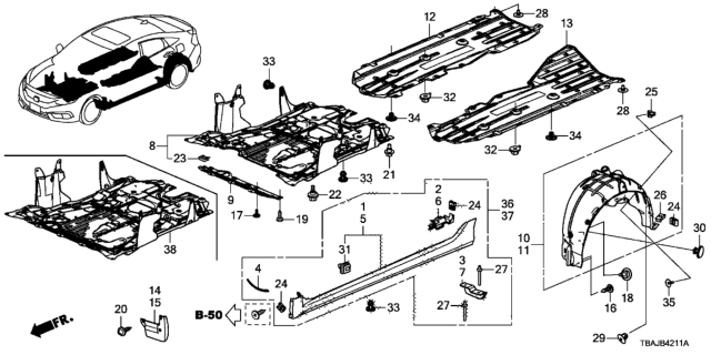 2018 Honda Civic Garnish Assy., R. Side Sill *NH731P* (CRYSTAL BLACK PEARL) Diagram for 71800-TEG-A01ZF