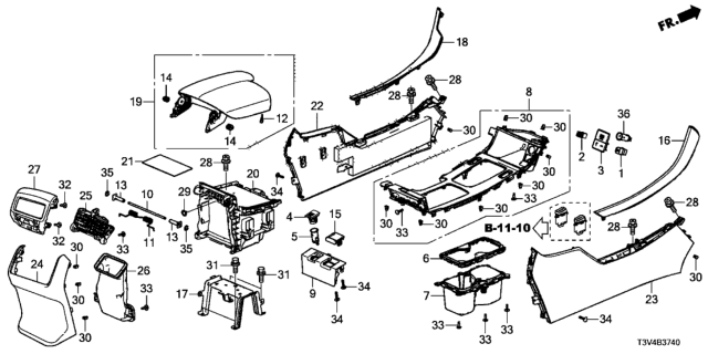 2014 Honda Accord Panel Assy. *NH882L* Diagram for 83453-T2F-A01ZF