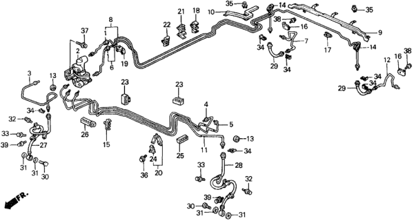 1988 Honda Civic Protector A, Brake Pipe Diagram for 46341-SH5-010