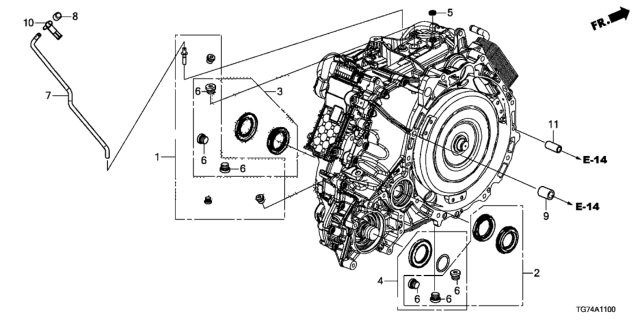 2021 Honda Pilot 5 Door LX (2WD/SENSING) KA 9AT AT Oil Seal (9AT) Diagram