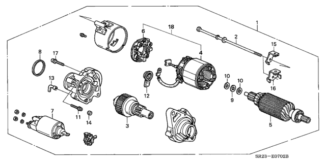 1993 Honda Del Sol Starter Motor (Mitsuba) Diagram