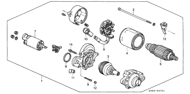 1997 Honda Accord Starter Motor (Mitsuba) Diagram