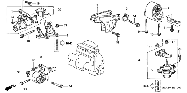 2003 Honda Civic Engine Mounts Diagram