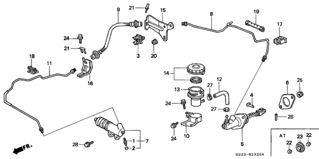 1996 Honda Civic Clutch Master Cylinder Diagram