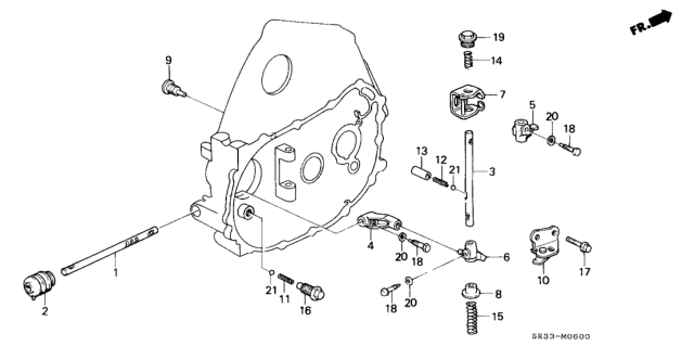 1994 Honda Civic 3 Door SI (ABS) KA 5MT MT Shift Rod - Shift Holder Diagram