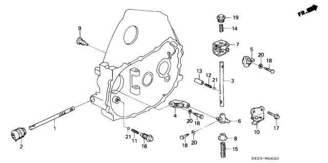 1992 Honda Civic MT Shift Rod - Shift Holder Diagram