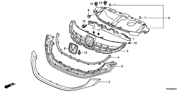 2014 Honda Civic Emblem, Front (H) Diagram for 75701-SZH-003