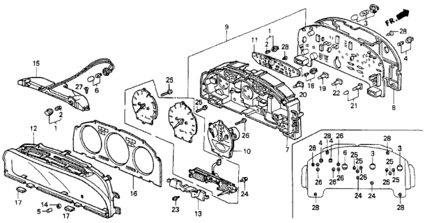 1990 Honda Accord Socket Assy., Bulb (8V-150Ma) (Base:White) Diagram for 78181-SM4-901