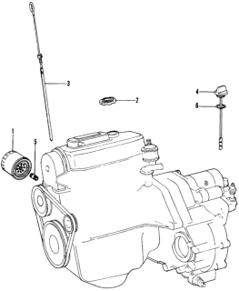 1973 Honda Civic Dipstick, Oil Diagram for 15650-634-000