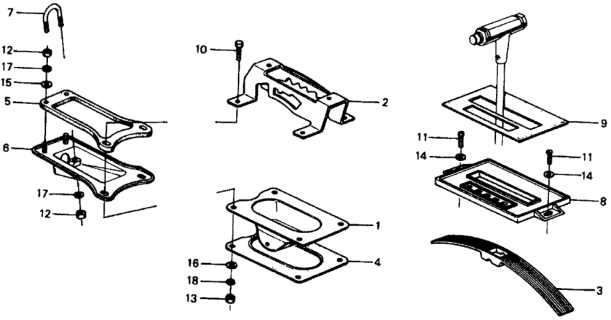1977 Honda Civic 3 Door ** (1500) KL HMT HMT Selector Console Diagram