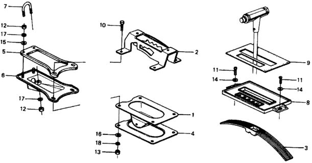 1977 Honda Civic HMT Selector Console Diagram