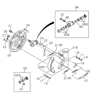 1995 Honda Passport Rear Brake (Drum) Diagram