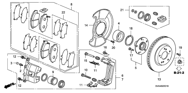 2007 Honda Civic Front Brake (2.0L) Diagram