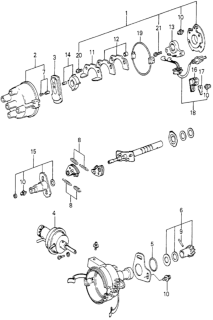 1980 Honda Accord 3 Door STD KL 5MT Distributor Components Diagram