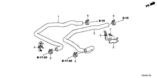 2017 Honda Accord Water Hose (L4) Diagram