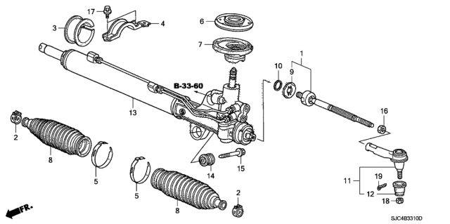 2007 Honda Ridgeline P.S. Gear Box Diagram