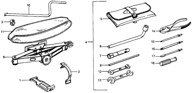 1978 Honda Civic Tools Diagram
