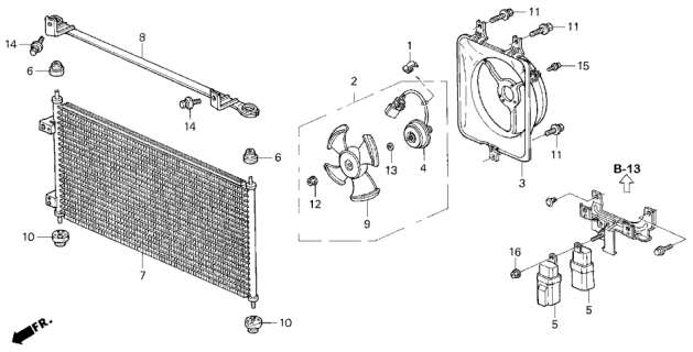 1997 Honda Accord A/C Condenser (V6) Diagram