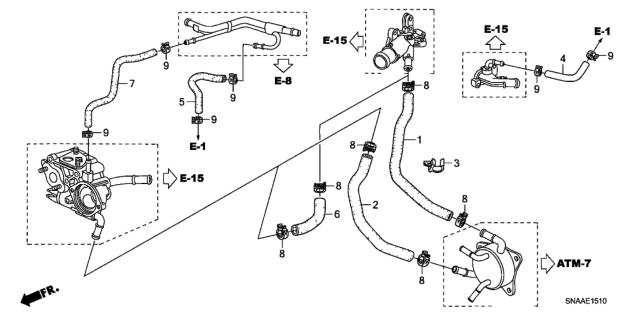 2009 Honda Civic Hose, Bypass Diagram for 19508-RNA-A01