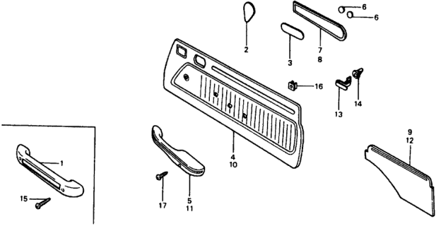 1978 Honda Civic Door Trim Diagram