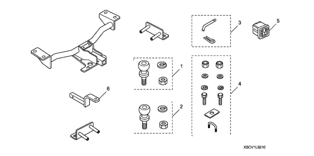 2011 Honda Element 5 Door LX (2WD) KA 5AT Trailer Hitch Diagram