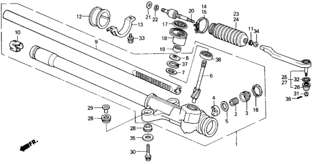 1989 Honda Civic 5 Door ** (WAGOVAN) KA 5MT Steering Gear Box Diagram