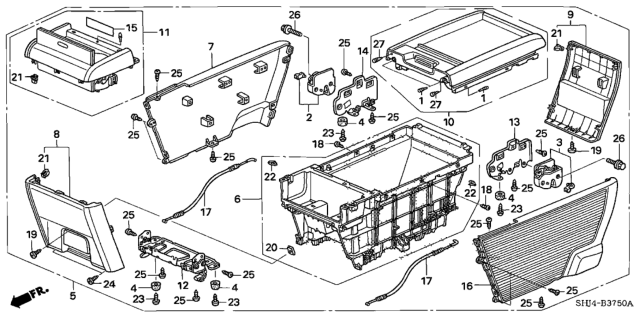 2007 Honda Odyssey Detachable Console Diagram