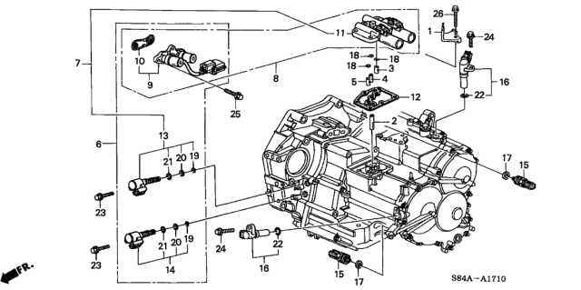 2002 Honda Accord AT Sensor - Solenoid (V6) Diagram