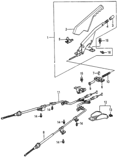 1985 Honda Accord Wire A, Passenger Side Parking Brake Diagram for 47510-SA5-033