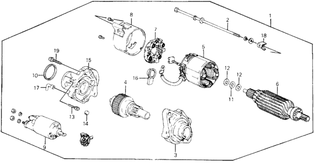 1991 Honda Civic Gear Assembly, Pinion Diagram for 31204-PD1-003