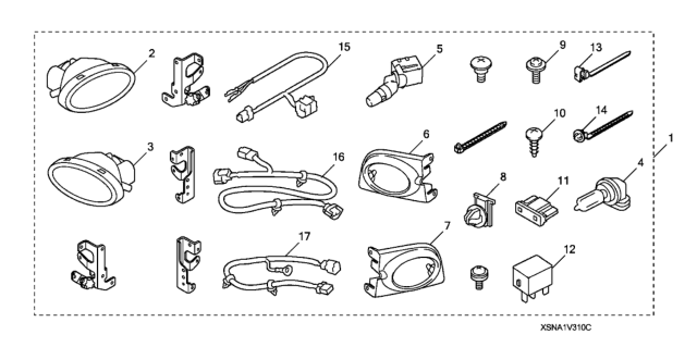 2008 Honda Civic Kit, Foglight Diagram for 08V31-SNA-100C