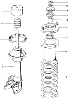 1973 Honda Civic Collar, RR. Shock Absorber Mount Diagram for 52728-634-000