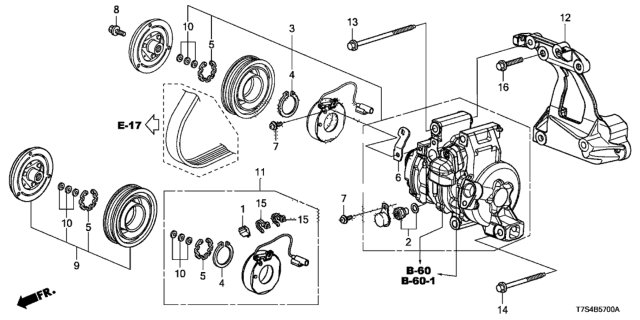 2019 Honda HR-V COMPRESSOR Diagram for 38810-51M-A21