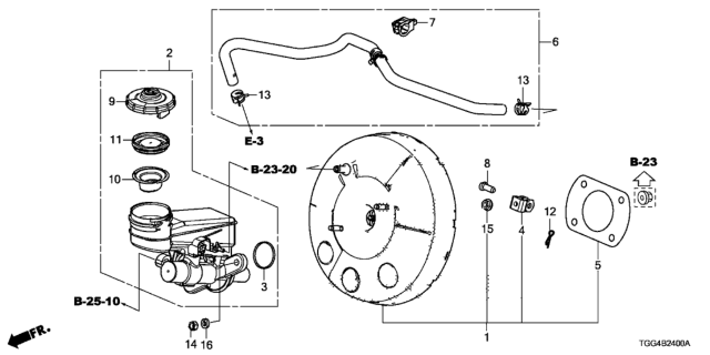 2019 Honda Civic Brake Master Cylinder  - Master Power Diagram