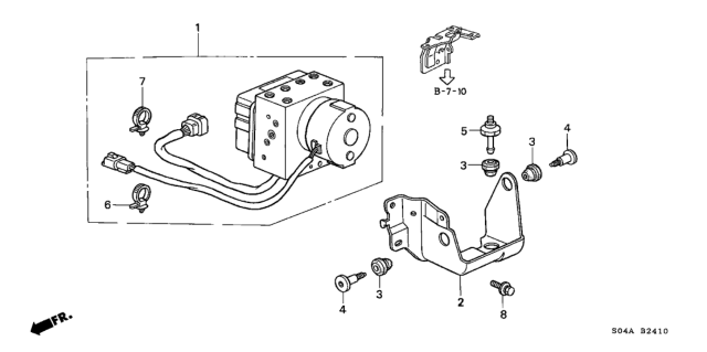 2000 Honda Civic ABS Modulator Diagram