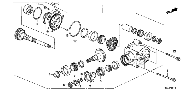 2013 Honda CR-V Transfer Assembly Diagram for 29000-R5L-000