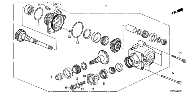 2013 Honda CR-V 5 Door LX (AWD) KA 5AT AT Transfer Diagram