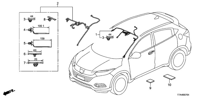 2020 Honda HR-V WIRE, SUNROOF Diagram for 32159-T7S-A40