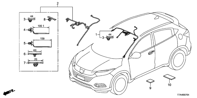 2021 Honda HR-V WIRE, INTERIOR Diagram for 32155-T7S-K00