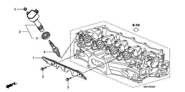 2006 Honda Civic 4 Door GX KA 5AT Plug Hole Coil - Plug Diagram
