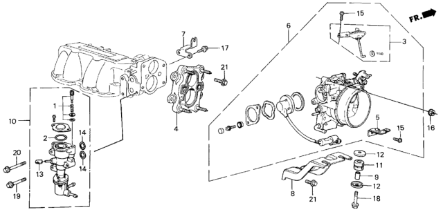 1987 Honda Civic 3 Door SI (1500) KA 5MT Throttle Body Diagram