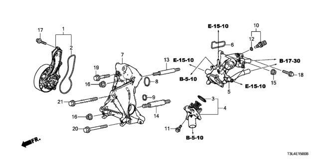 2016 Honda Accord Water Pump (L4) Diagram