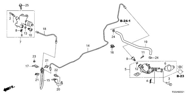 2021 Honda Civic Tube, Clutch Fluid Diagram for 46971-TEA-A22